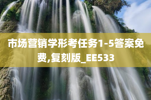 市场营销学形考任务1-5答案免费,复刻版_EE533