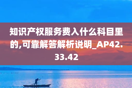 知识产权服务费入什么科目里的,可靠解答解析说明_AP42.33.42