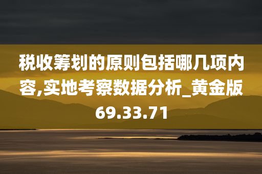 税收筹划的原则包括哪几项内容,实地考察数据分析_黄金版69.33.71