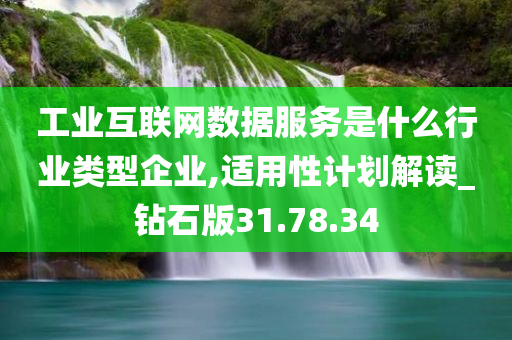 工业互联网数据服务是什么行业类型企业,适用性计划解读_钻石版31.78.34