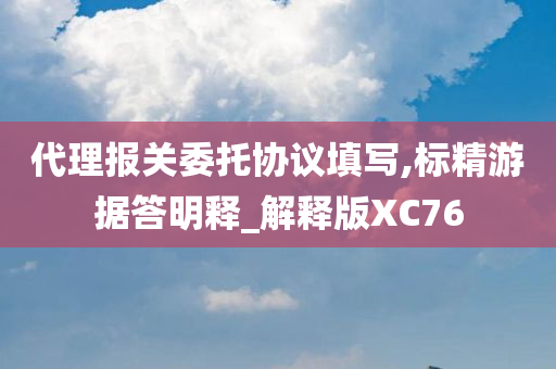 代理报关委托协议填写,标精游据答明释_解释版XC76