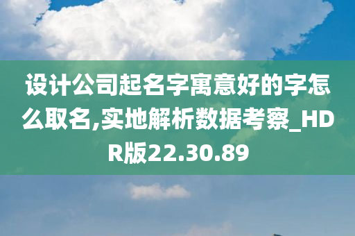 设计公司起名字寓意好的字怎么取名,实地解析数据考察_HDR版22.30.89