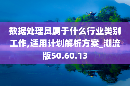 数据处理员属于什么行业类别工作,适用计划解析方案_潮流版50.60.13