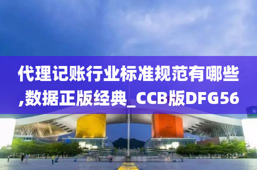 代理记账行业标准规范有哪些,数据正版经典_CCB版DFG56