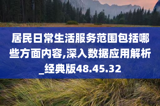 居民日常生活服务范围包括哪些方面内容,深入数据应用解析_经典版48.45.32