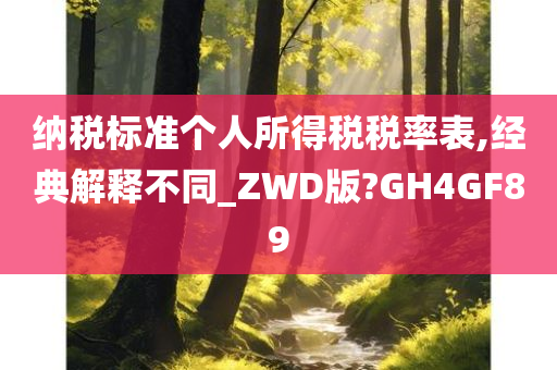 纳税标准个人所得税税率表,经典解释不同_ZWD版?GH4GF89