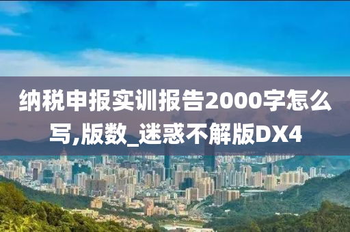 纳税申报实训报告2000字怎么写,版数_迷惑不解版DX4