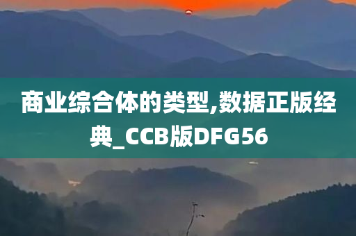 商业综合体的类型,数据正版经典_CCB版DFG56