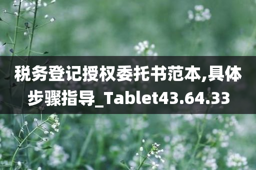 税务登记授权委托书范本,具体步骤指导_Tablet43.64.33