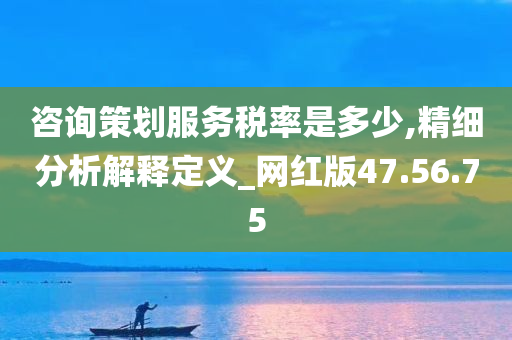 咨询策划服务税率是多少,精细分析解释定义_网红版47.56.75