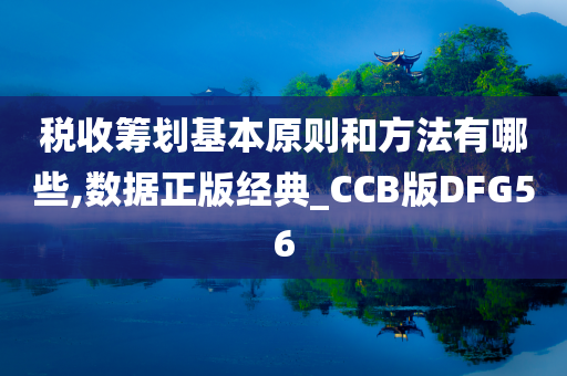 税收筹划基本原则和方法有哪些,数据正版经典_CCB版DFG56