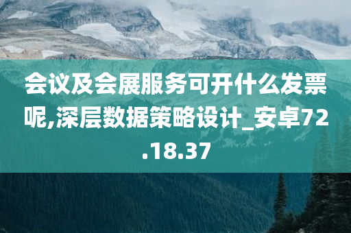 会议及会展服务可开什么发票呢,深层数据策略设计_安卓72.18.37