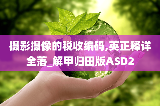 摄影摄像的税收编码,英正释详全落_解甲归田版ASD2