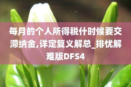 每月的个人所得税什时候要交滞纳金,详定复义解总_排忧解难版DFS4