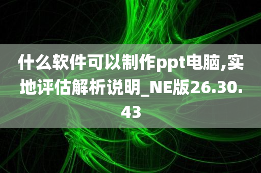 什么软件可以制作ppt电脑,实地评估解析说明_NE版26.30.43