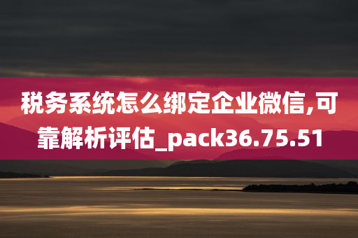 税务系统怎么绑定企业微信,可靠解析评估_pack36.75.51