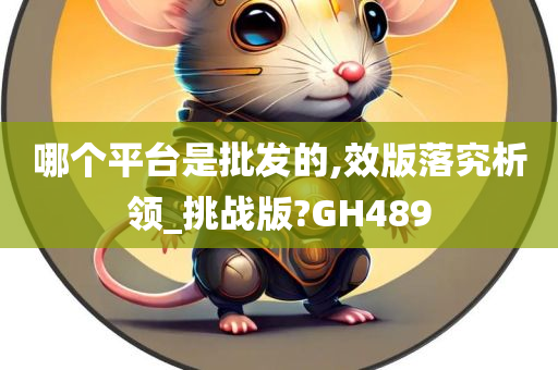 哪个平台是批发的,效版落究析领_挑战版?GH489