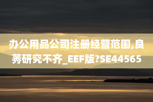 办公用品公司注册经营范围,良莠研究不齐_EEF版?SE44565