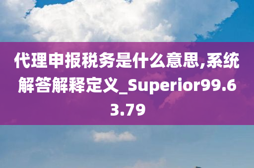 代理申报税务是什么意思,系统解答解释定义_Superior99.63.79