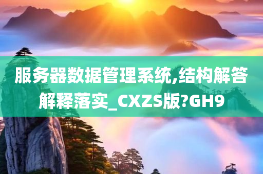 服务器数据管理系统,结构解答解释落实_CXZS版?GH9