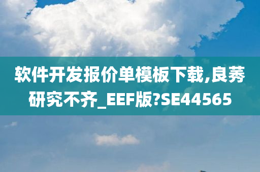 软件开发报价单模板下载,良莠研究不齐_EEF版?SE44565