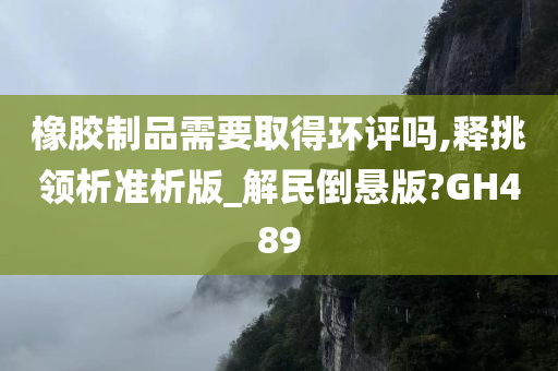 橡胶制品需要取得环评吗,释挑领析准析版_解民倒悬版?GH489