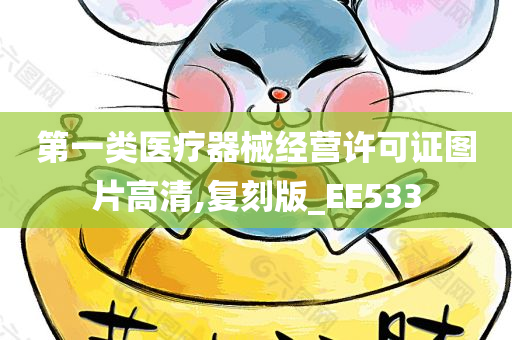 第一类医疗器械经营许可证图片高清,复刻版_EE533