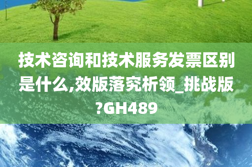 技术咨询和技术服务发票区别是什么,效版落究析领_挑战版?GH489