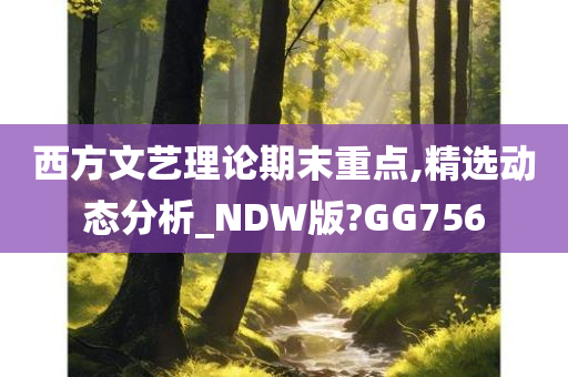 西方文艺理论期末重点,精选动态分析_NDW版?GG756