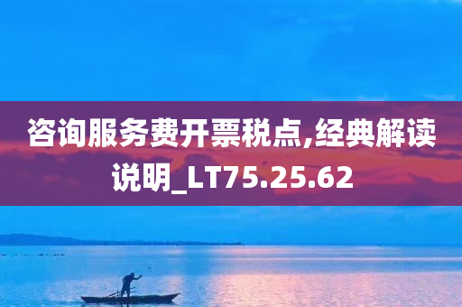 咨询服务费开票税点,经典解读说明_LT75.25.62