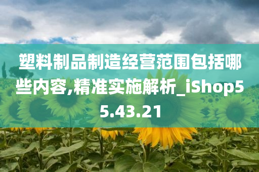 塑料制品制造经营范围包括哪些内容,精准实施解析_iShop55.43.21