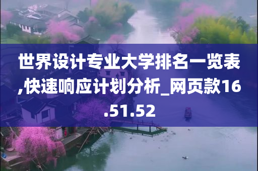 世界设计专业大学排名一览表,快速响应计划分析_网页款16.51.52