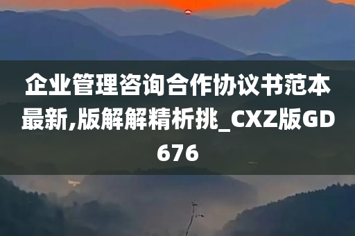 企业管理咨询合作协议书范本最新,版解解精析挑_CXZ版GD676