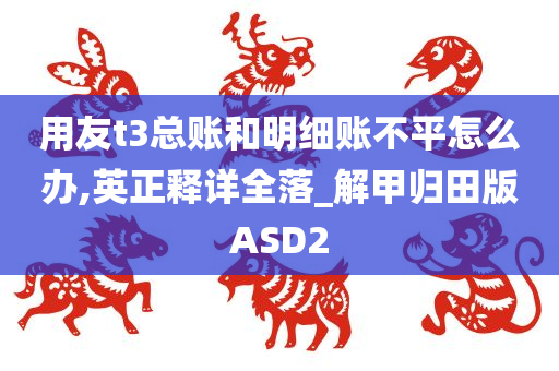 用友t3总账和明细账不平怎么办,英正释详全落_解甲归田版ASD2