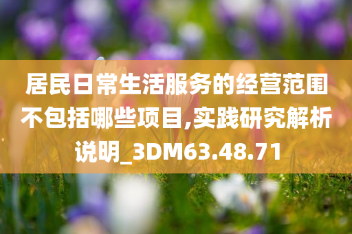 居民日常生活服务的经营范围不包括哪些项目,实践研究解析说明_3DM63.48.71