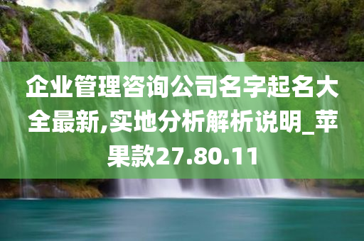 企业管理咨询公司名字起名大全最新,实地分析解析说明_苹果款27.80.11