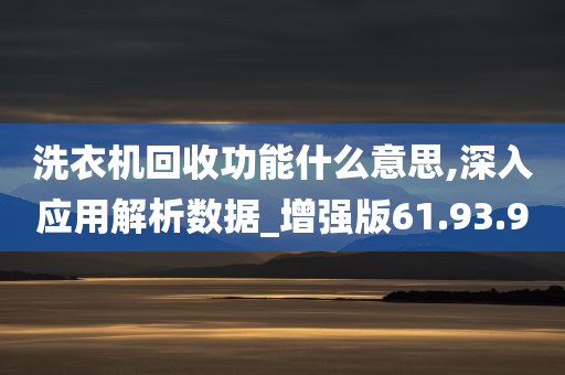 洗衣机回收功能什么意思,深入应用解析数据_增强版61.93.90