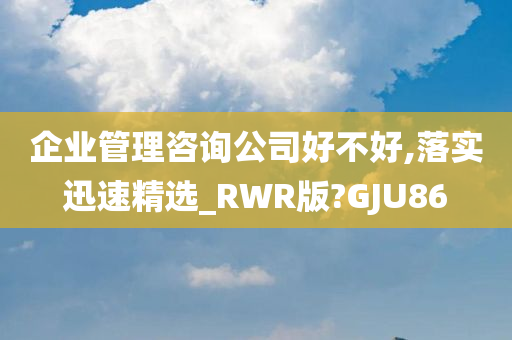 企业管理咨询公司好不好,落实迅速精选_RWR版?GJU86