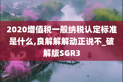 2020增值税一般纳税认定标准是什么,良解解解动正说不_破解版SGR3