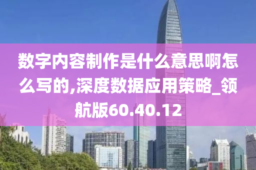 数字内容制作是什么意思啊怎么写的,深度数据应用策略_领航版60.40.12