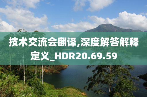 技术交流会翻译,深度解答解释定义_HDR20.69.59