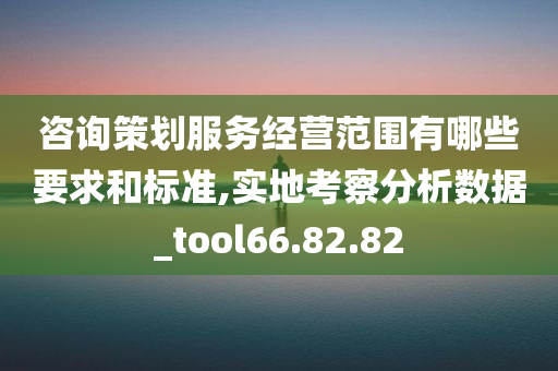 咨询策划服务经营范围有哪些要求和标准,实地考察分析数据_tool66.82.82