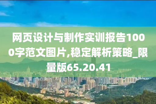 网页设计与制作实训报告1000字范文图片,稳定解析策略_限量版65.20.41