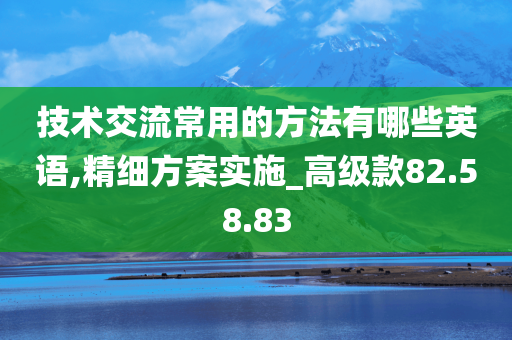 技术交流常用的方法有哪些英语,精细方案实施_高级款82.58.83