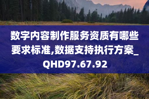 数字内容制作服务资质有哪些要求标准,数据支持执行方案_QHD97.67.92