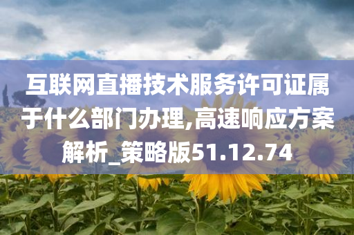 互联网直播技术服务许可证属于什么部门办理,高速响应方案解析_策略版51.12.74