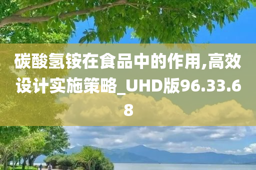 碳酸氢铵在食品中的作用,高效设计实施策略_UHD版96.33.68