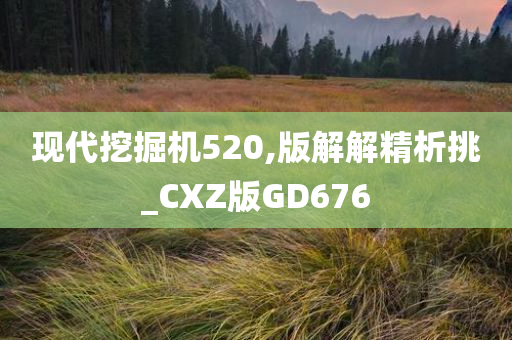 现代挖掘机520,版解解精析挑_CXZ版GD676