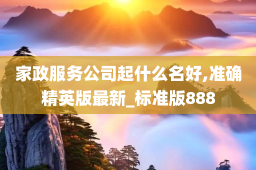 家政服务公司起什么名好,准确精英版最新_标准版888