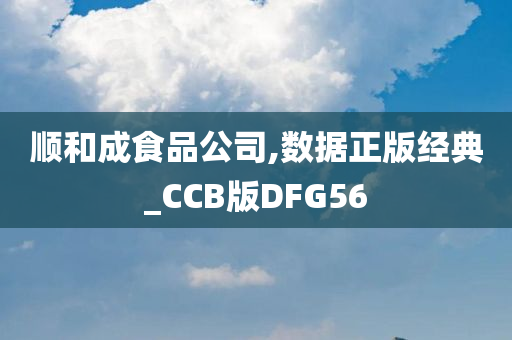 顺和成食品公司,数据正版经典_CCB版DFG56